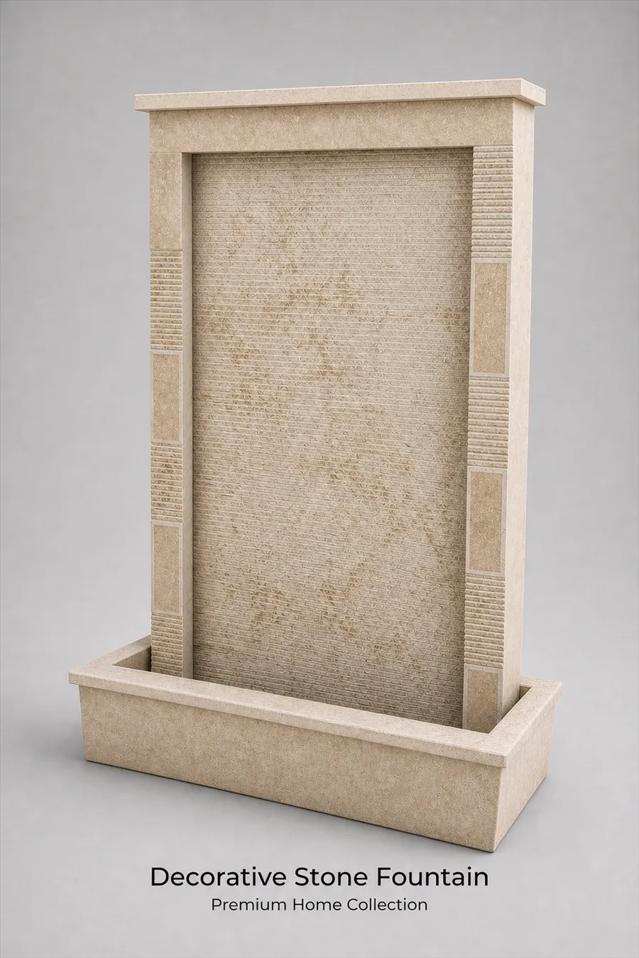 Tall Light Stone Wall Fountain — product photo
