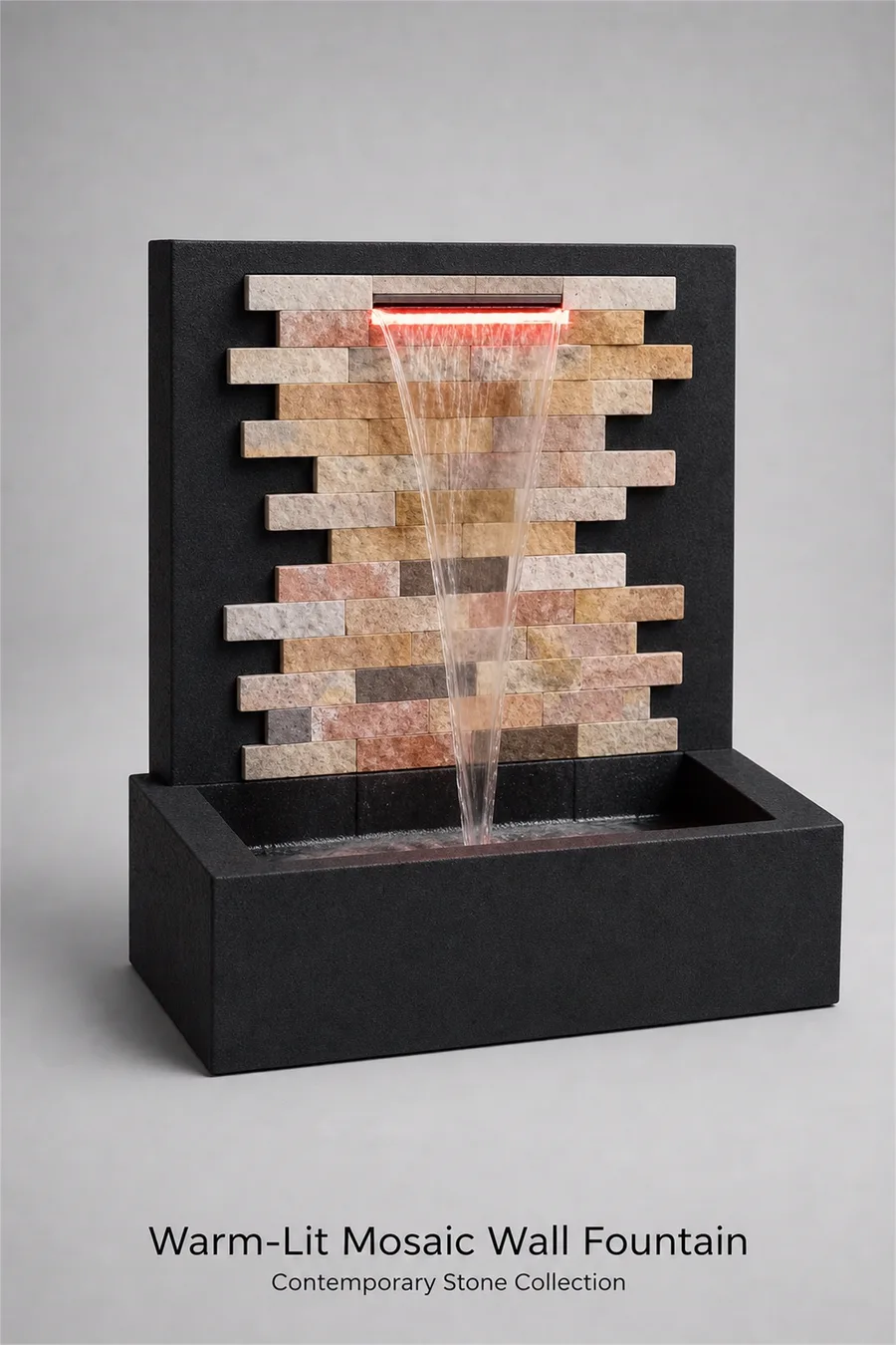 Mosaic Fountain with Warm Lighting — product photo