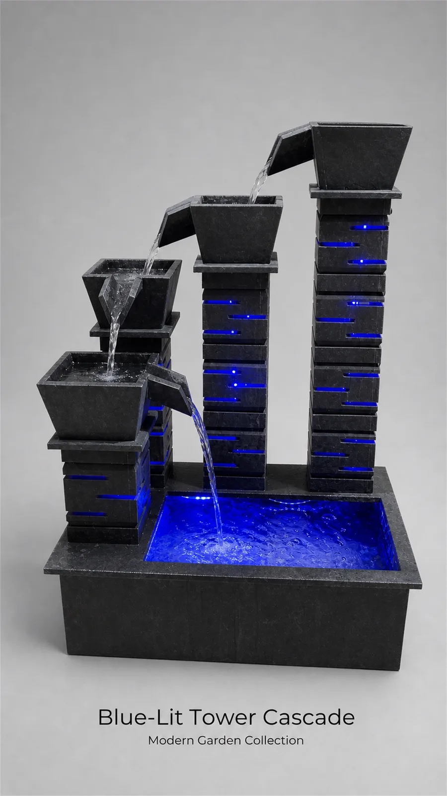 Tower Cascade with Blue Lighting — product photo