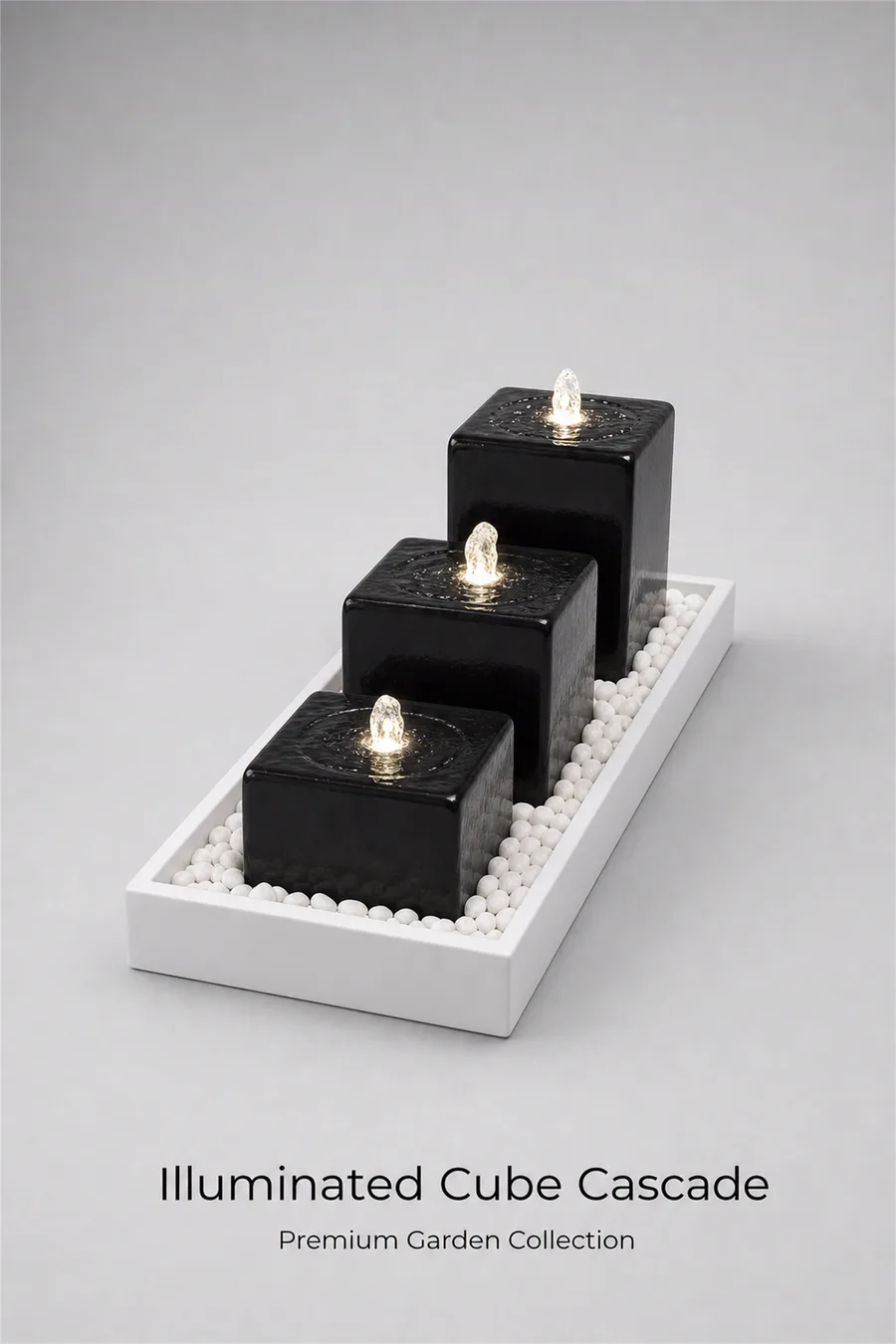 Three Illuminated Cube Fountains — product photo