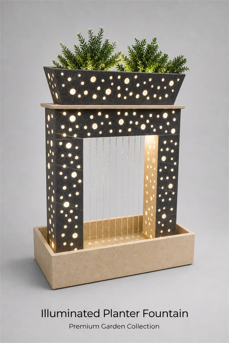 Illuminated Fountain Planter — product photo