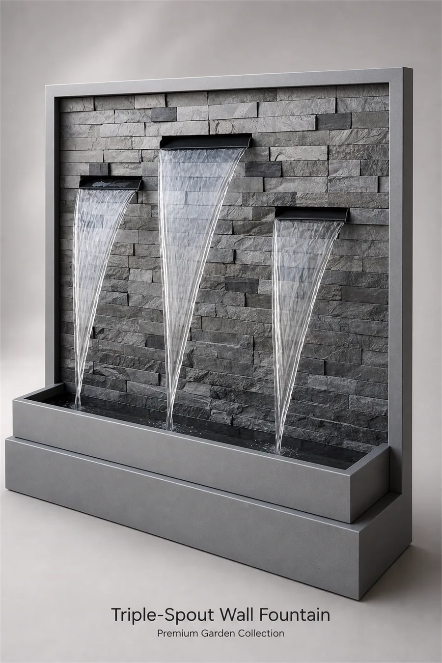 Grey Fountain with Three Waterfalls — product photo