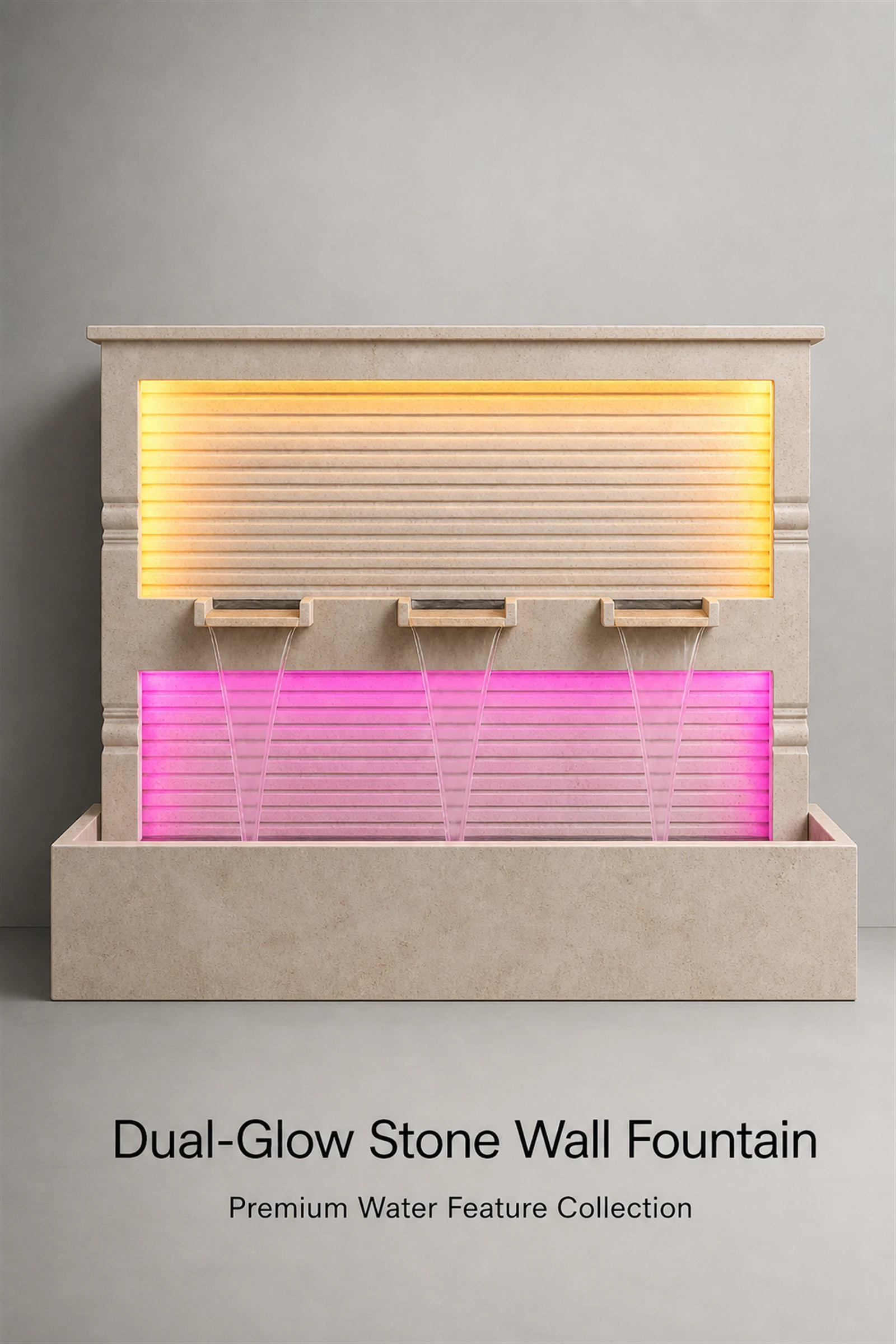 Dual-Glow Stone Wall Fountain