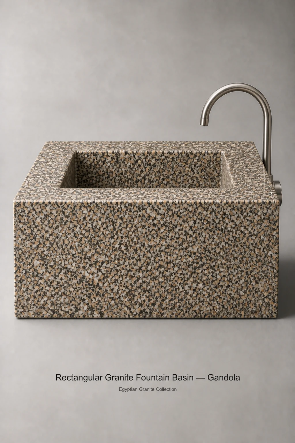 Rectangular Granite Fountain Basin in Gandola granite