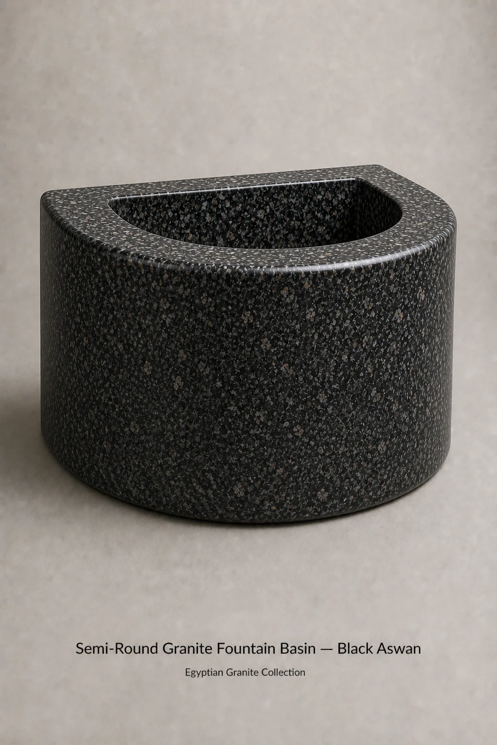 Semi-Round Granite Fountain Basin