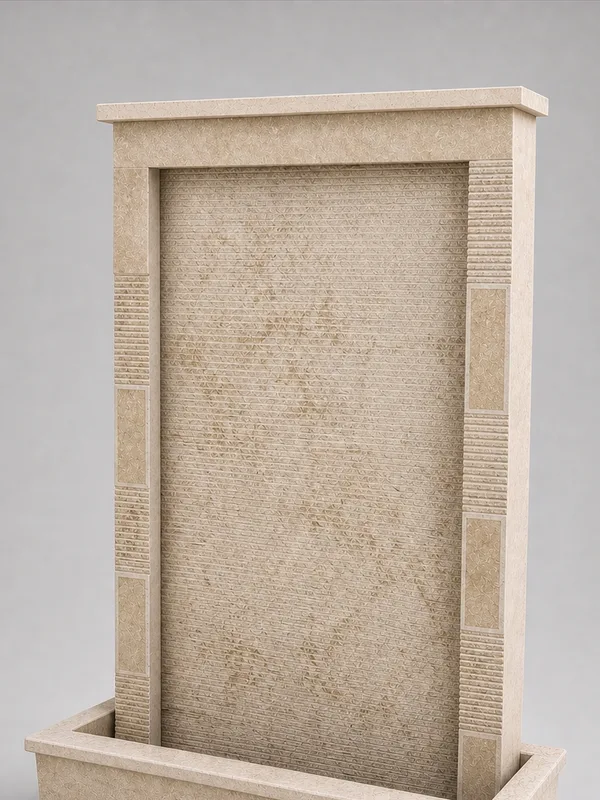 Tall Light Stone Wall Fountain