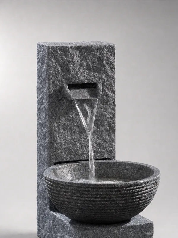 Granite Fountain with Round Bowl