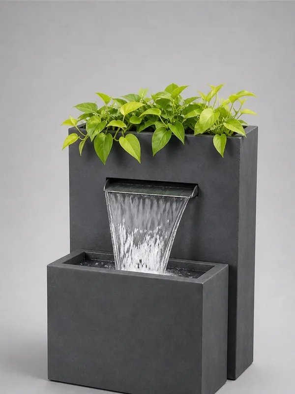 Fountain with Integrated Planter