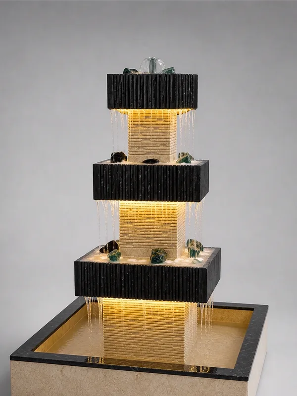 Illuminated Multi-Tier Fountain