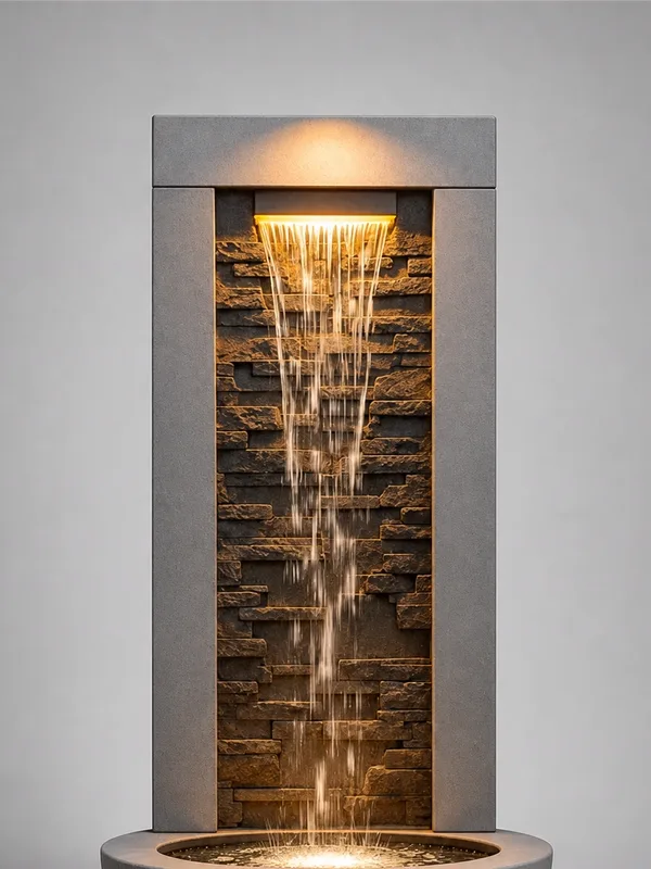 Tall Garden Waterfall