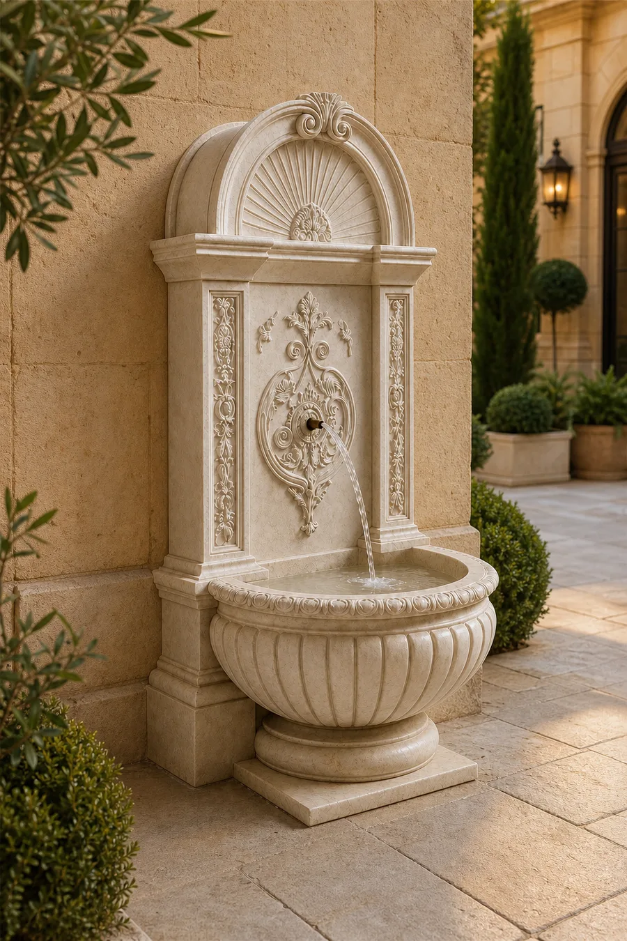 Classic Carved Wall Fountain — in real life