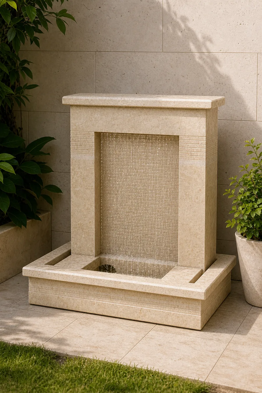 Compact Light Stone Fountain — in real life