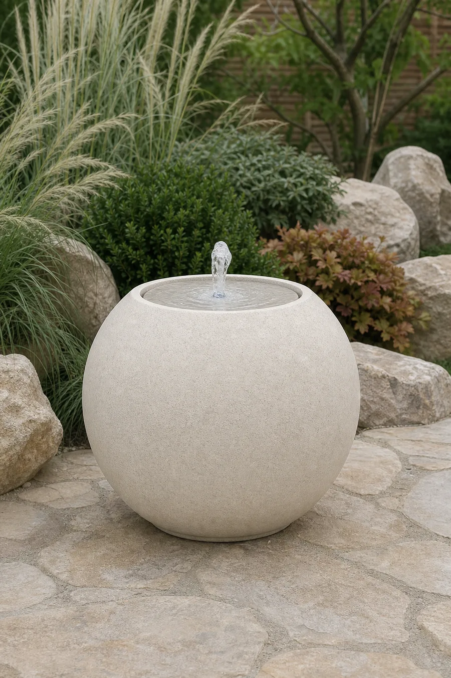 Spherical Stone Fountain — in real life