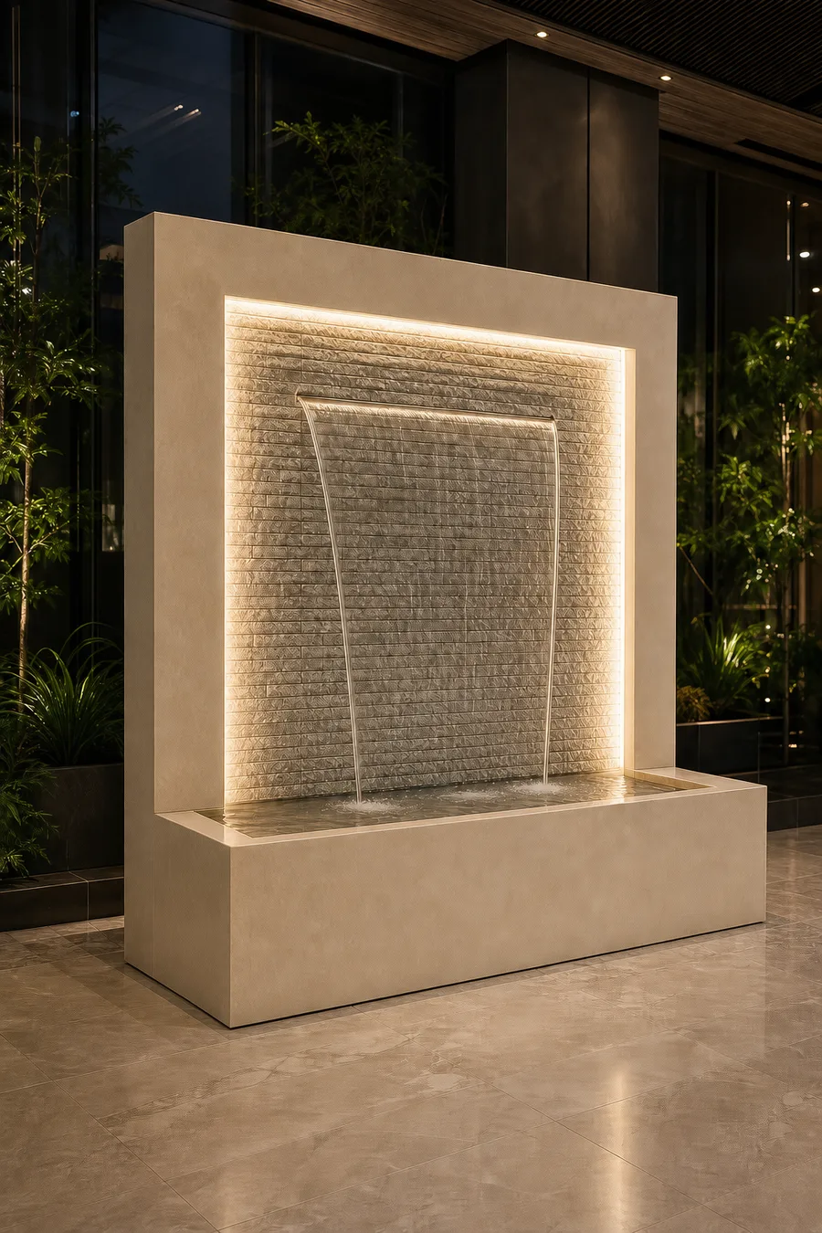 Backlit Wall Fountain — in real life