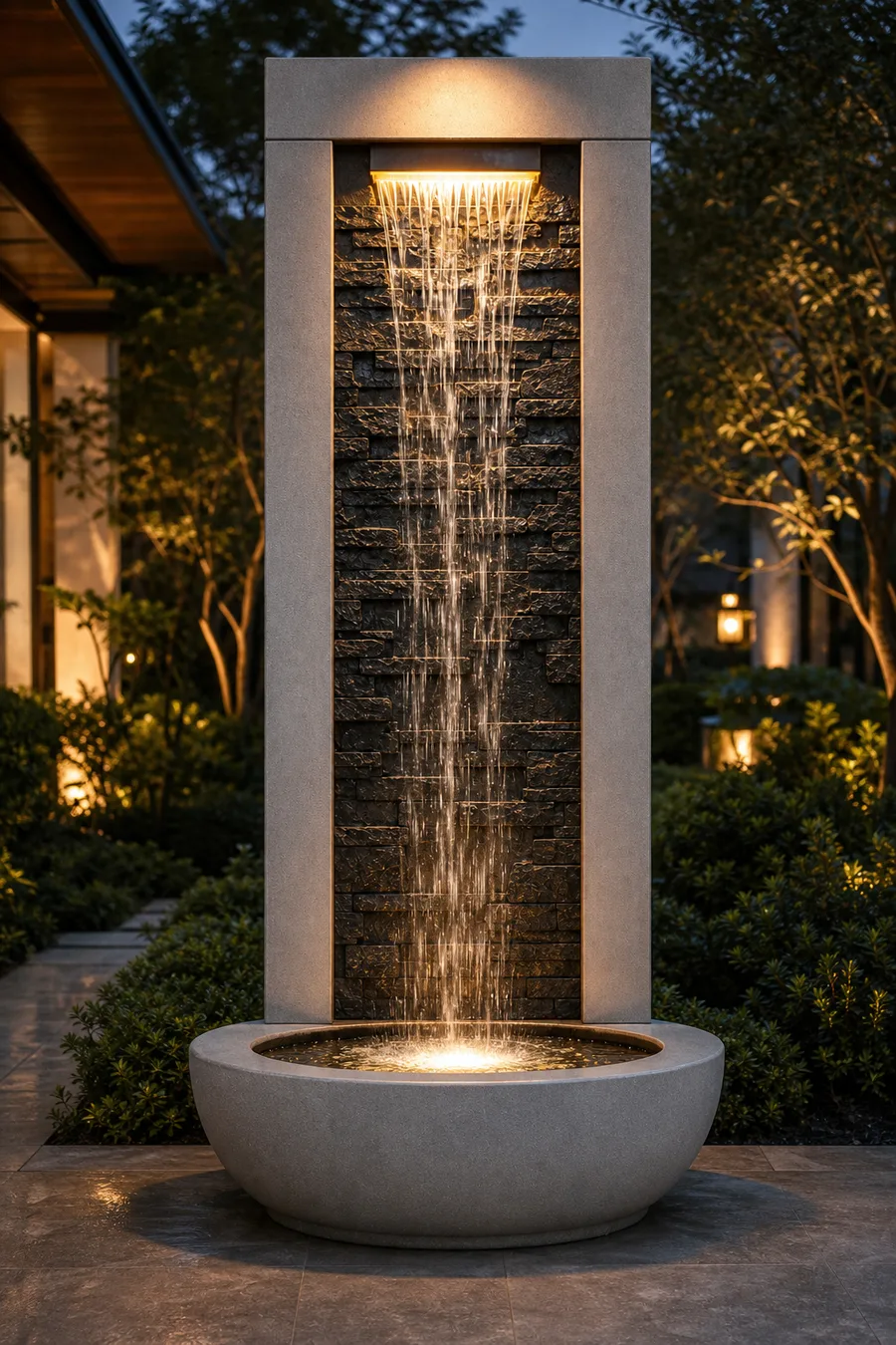 Tall Garden Waterfall — in real life
