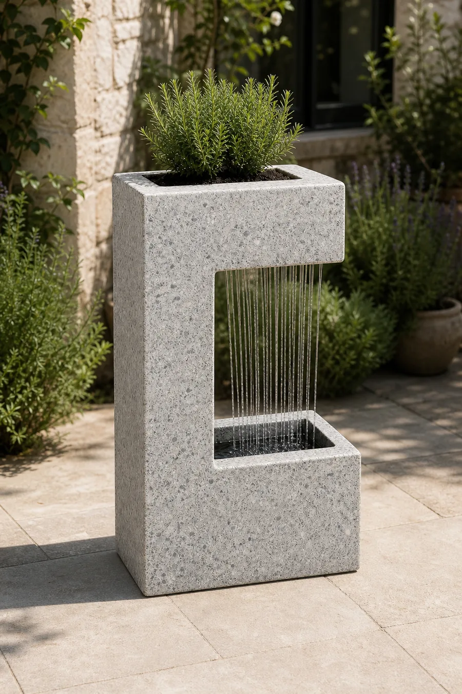 Compact Fountain with Planter — in real life