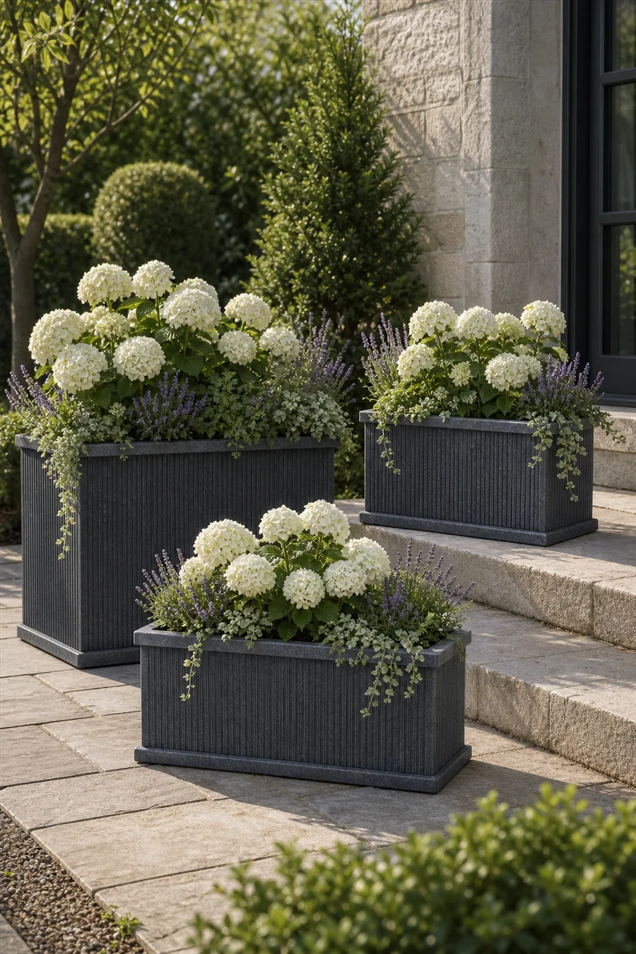 Rectangular Stone Planters — in real life