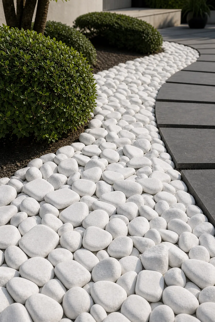 White Decorative Pebbles — in real life