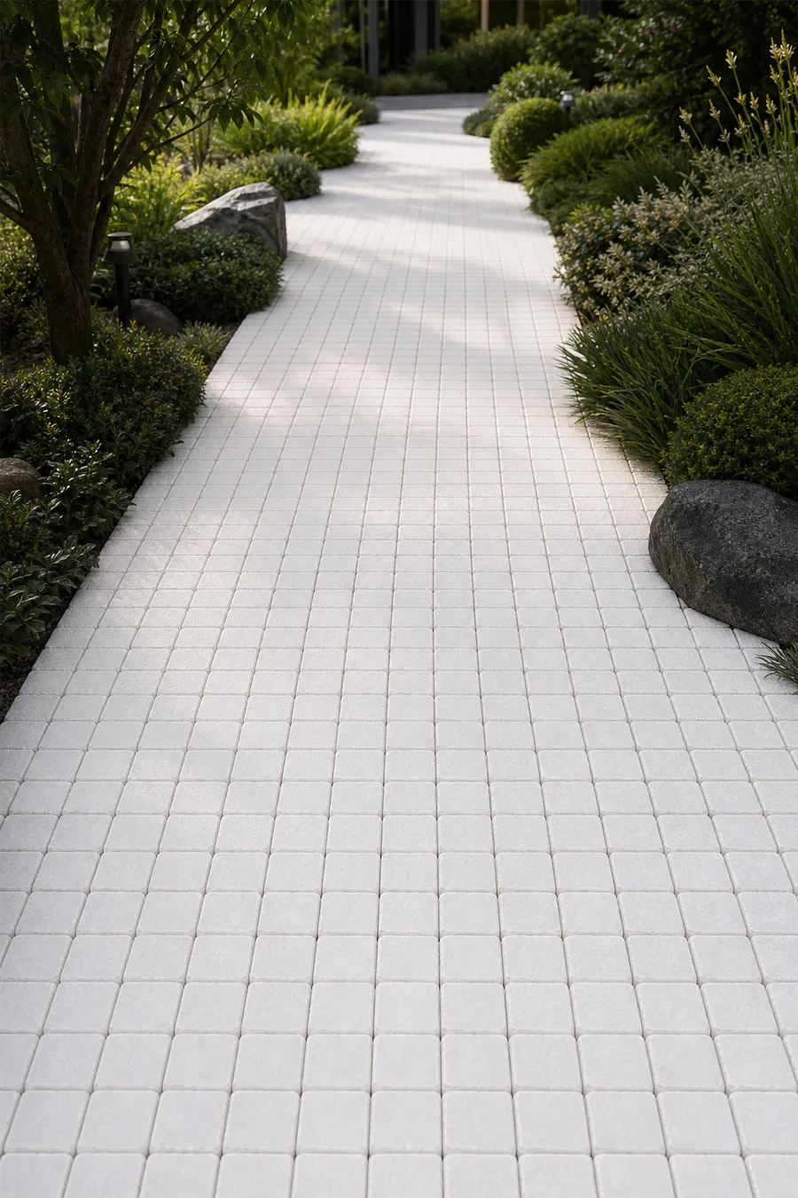 White Cubed Stone Chippings — in real life