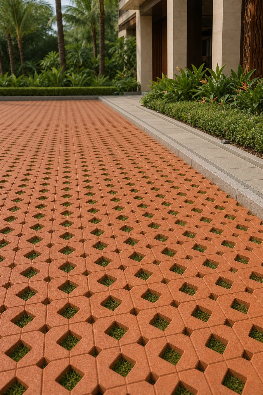 Two-Section Permeable Pavers — in real life