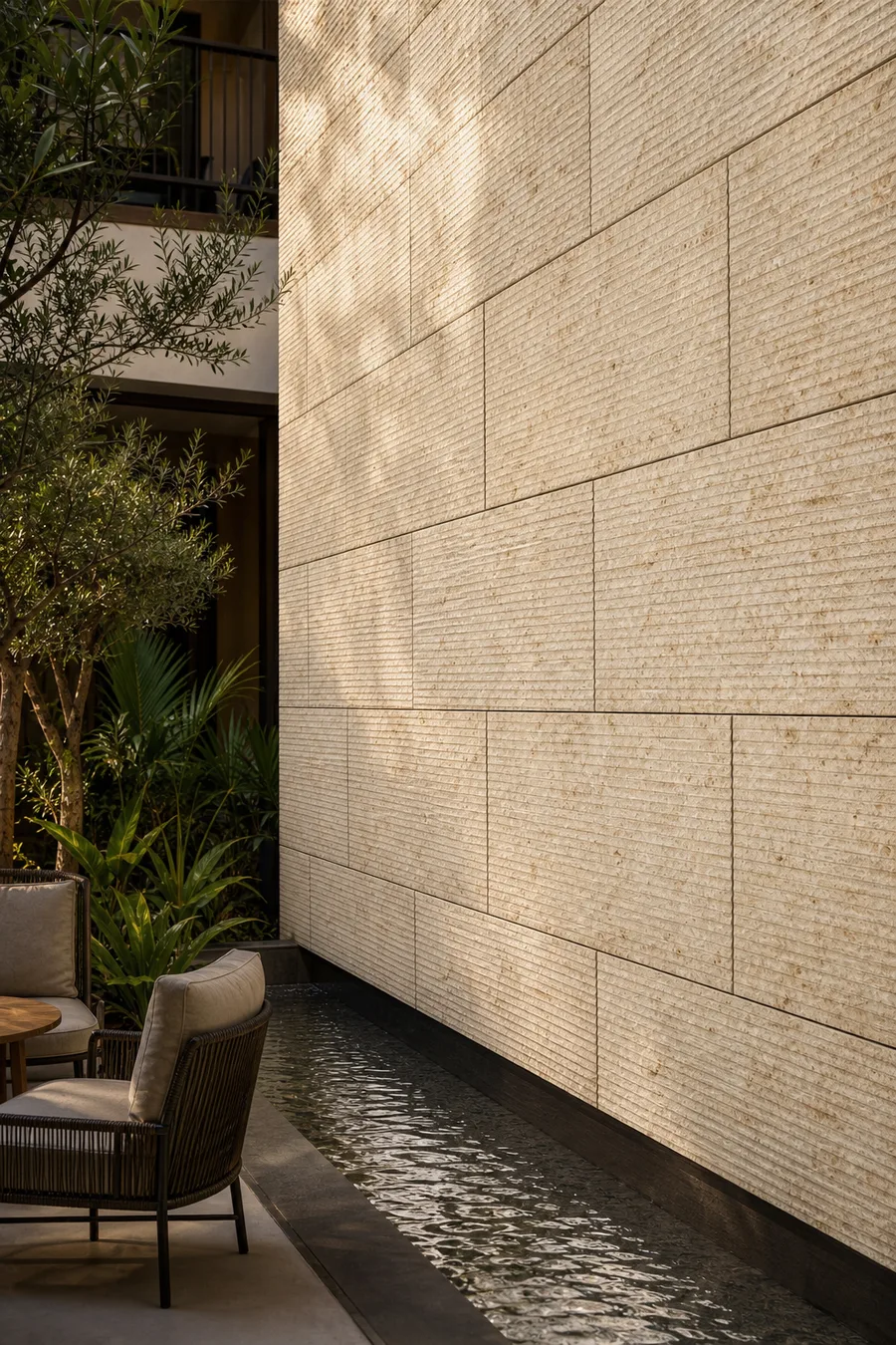 Textured Limestone Panels — in real life