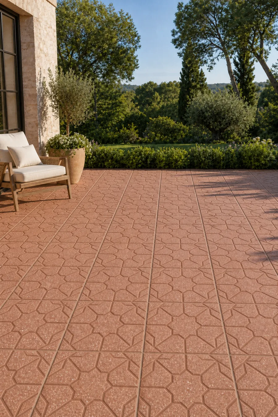 Red Decorative Paving Tiles — in real life