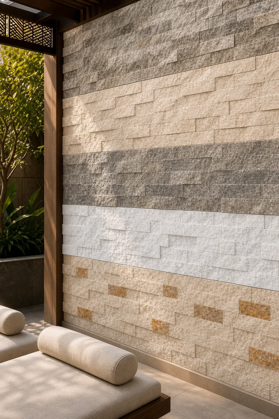 Natural Stone Mosaic Panels — in real life